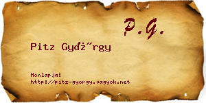 Pitz György névjegykártya